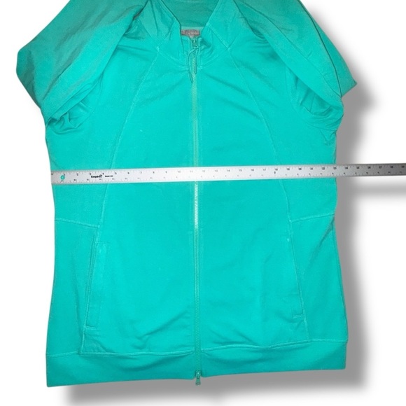 TALBOTS T By Talbots Everyday Stretch Mockneck Jacket - Rain Forest Green 1X - Picture 8 of 15